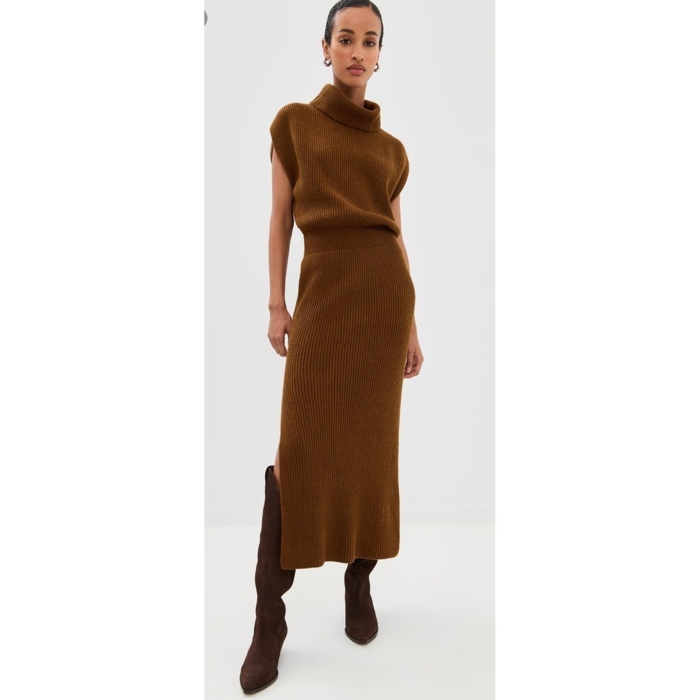 Splendid Marigold‎ Sweater Dress Medium Brown Turtleneck Cocktail Autumn Wedding